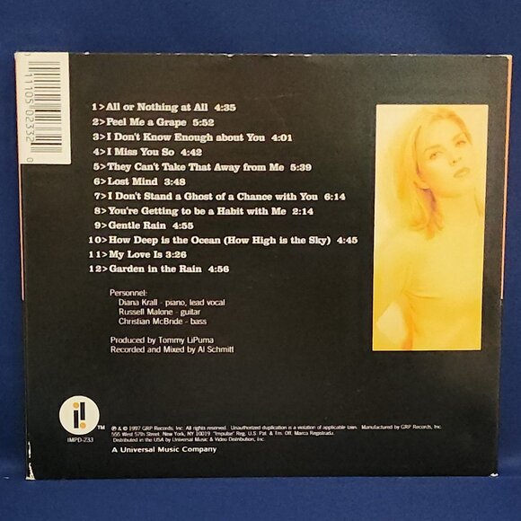 Diana Krall – Love Scenes (1997) CD - Picture 2 of 4